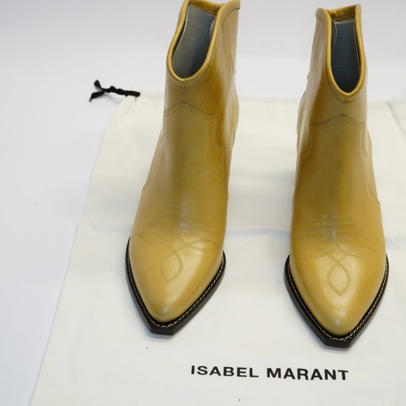 Isabel Marant Darizo Leather Ankle Boots, Beige, New in Box, Bag - Picture 4 of 9
